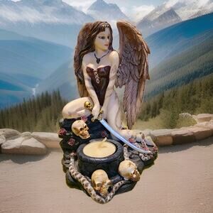 Mystical Creations Tattoo Fairy Candle Holder Sword Goddess Skulls Spencer's